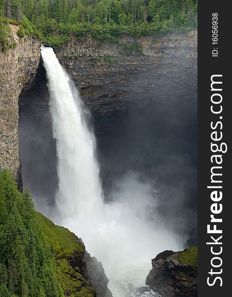 Helmken Falls in British Columbia, Canada is a popular tourist destination