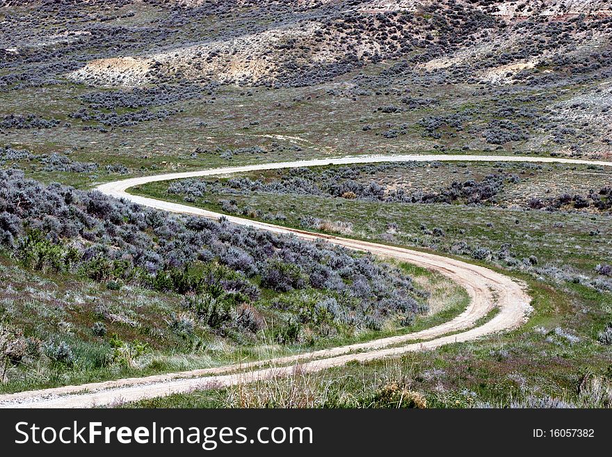 Winding Road Thru Back Country Hills. Winding Road Thru Back Country Hills