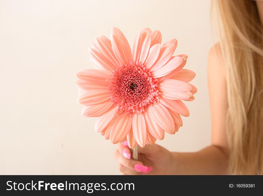 Beautiful young pretty woman with flower. Beautiful young pretty woman with flower