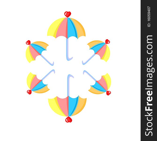 Simple Illustration for cartoon umbrellas