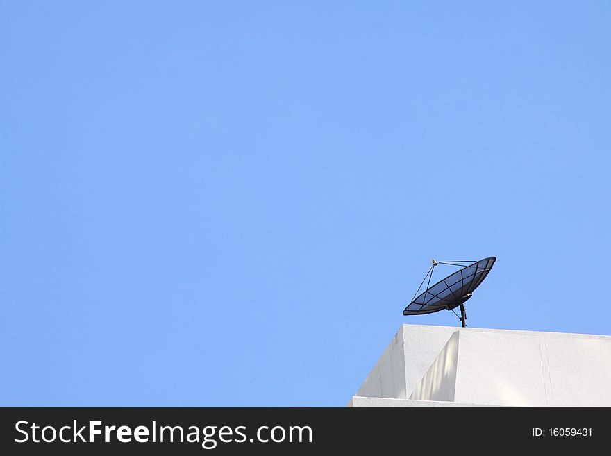 Satelite Dish In Blue Sky