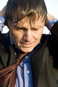 Depressed And Stressed Businessman Royalty Free Stock Images Depressed And Stressed Businessman Royalty Free Stock Images