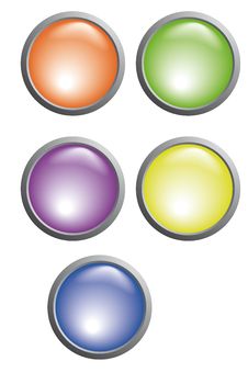 Buttons Of Five Colors Stock Photos Buttons Of Five Colors Stock Photos