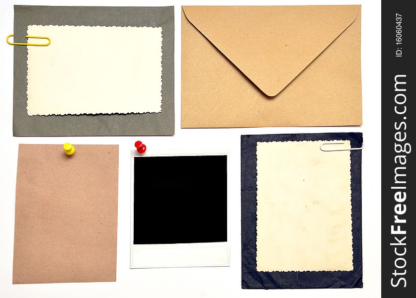 Collection of various note papers on white