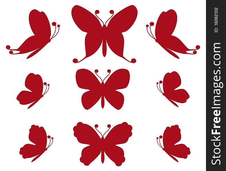 Red butterflies