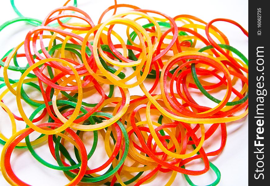 Rubber Band Assorted colors for objects. Rubber Band Assorted colors for objects.