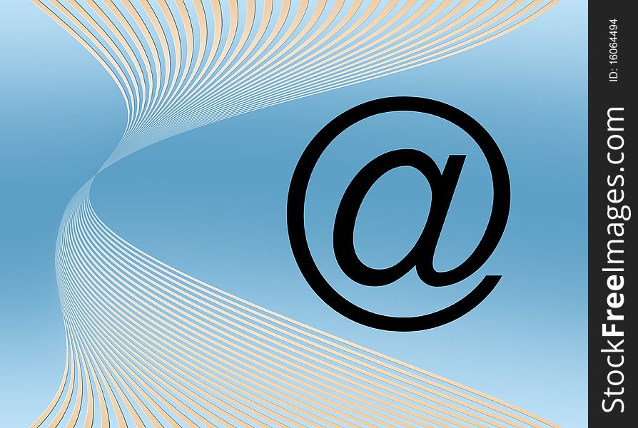 Internet illustration with distorted lines and email symbol. Internet illustration with distorted lines and email symbol