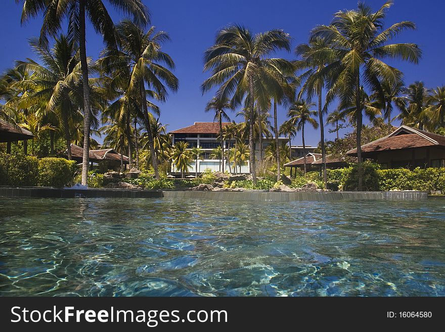 Summer pool in hotel in Vietnam. Summer pool in hotel in Vietnam