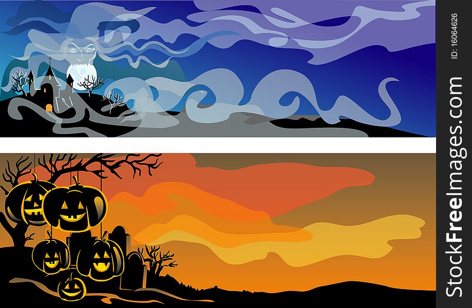 Banners by a holiday halloween