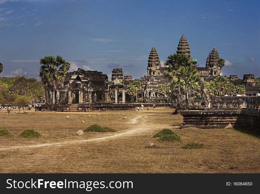 Angkor Wat temple at sunset. Cambodia