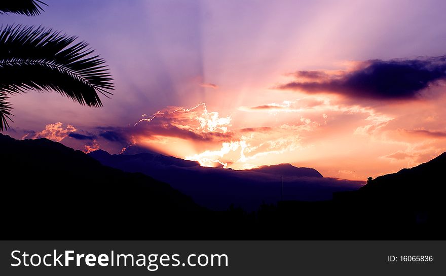 Landscape with the beautiful sky and mountains. Landscape with the beautiful sky and mountains