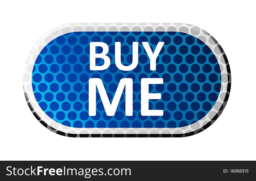 Buy me blue button over white background. Buy me blue button over white background