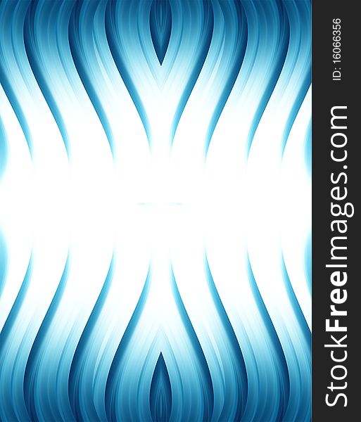 Blue dynamic waves over white background. Abstract illustration