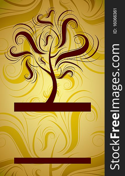 Design with decorative tree from autumn leafs