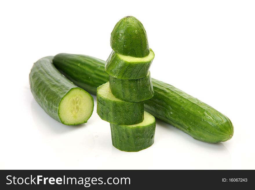 Fresh vegetables on a white background