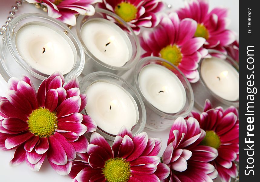 Candles And Flowers