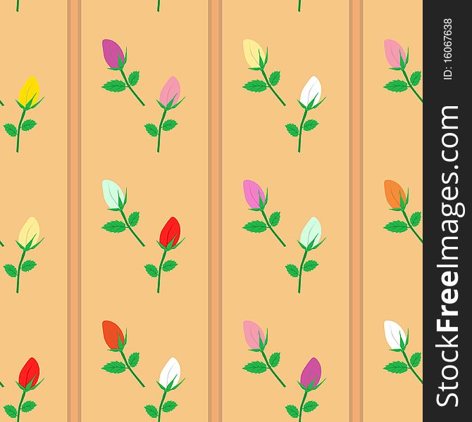 Roses seamless pattern. Vector illustration