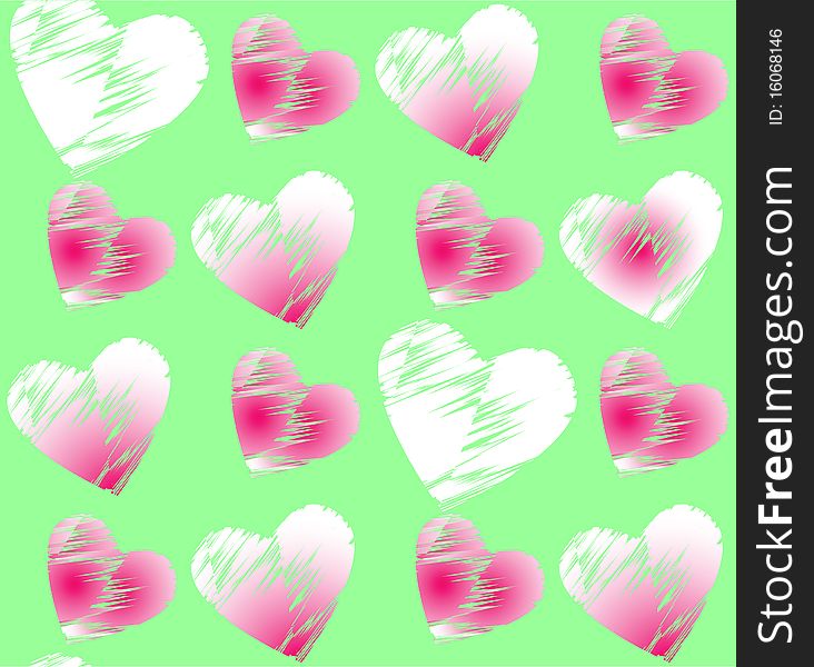 Seamless Romantic Pattern With Hearts.