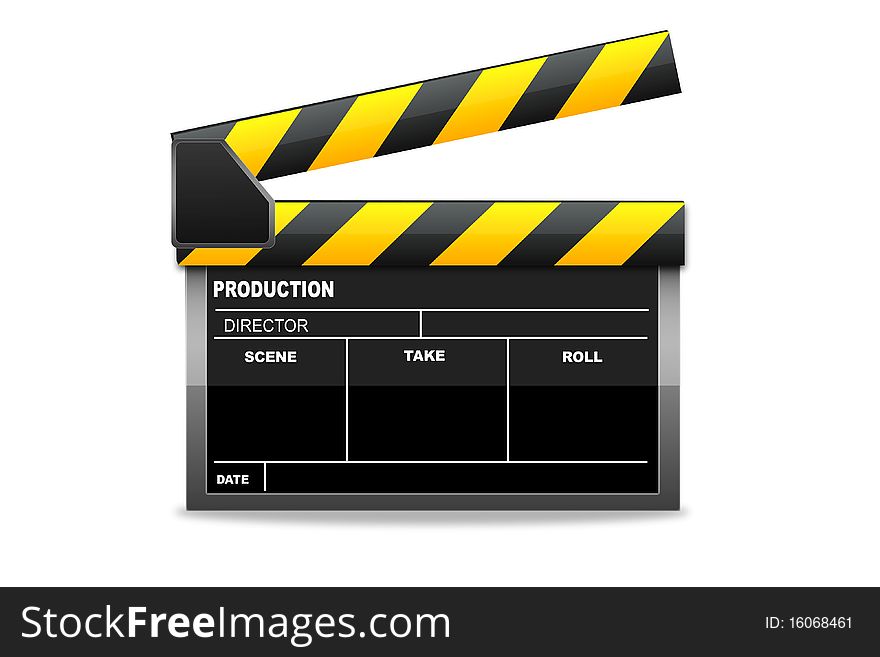 Illustration of  clapboard on an isolated background. Illustration of  clapboard on an isolated background