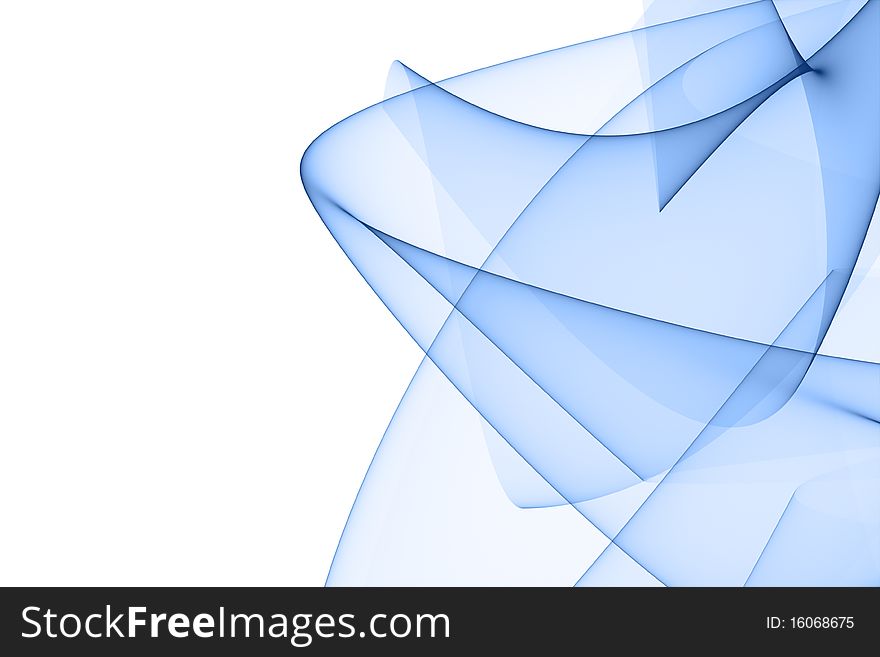 Abstract blue design element on white background