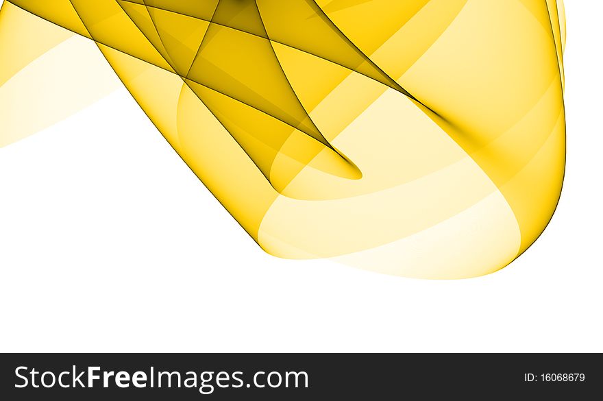 Abstract yellow design element on white background