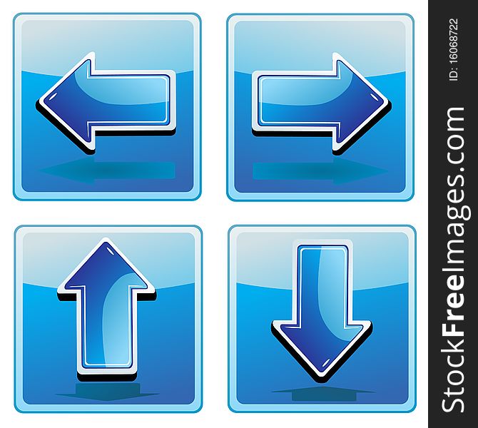 Blue arrow internet button icon