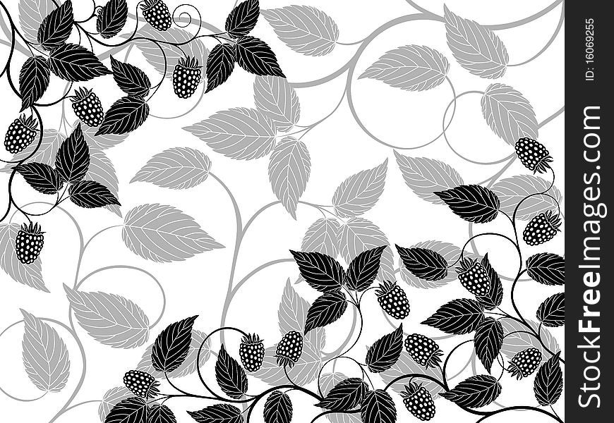 Floral background with a berries. Vector illustration.