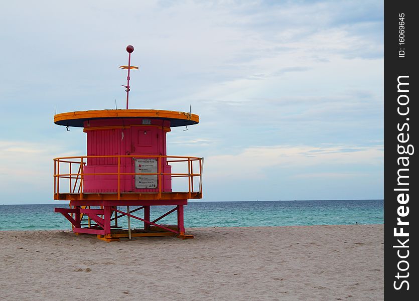 Lifeguard station at Miami Beach Floria USA