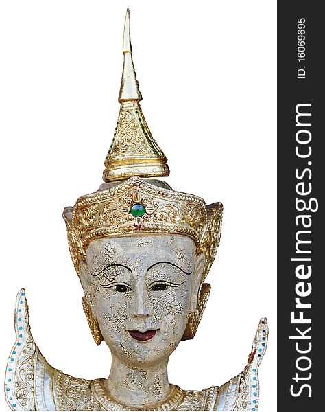 Face the statue in a Buddhist style