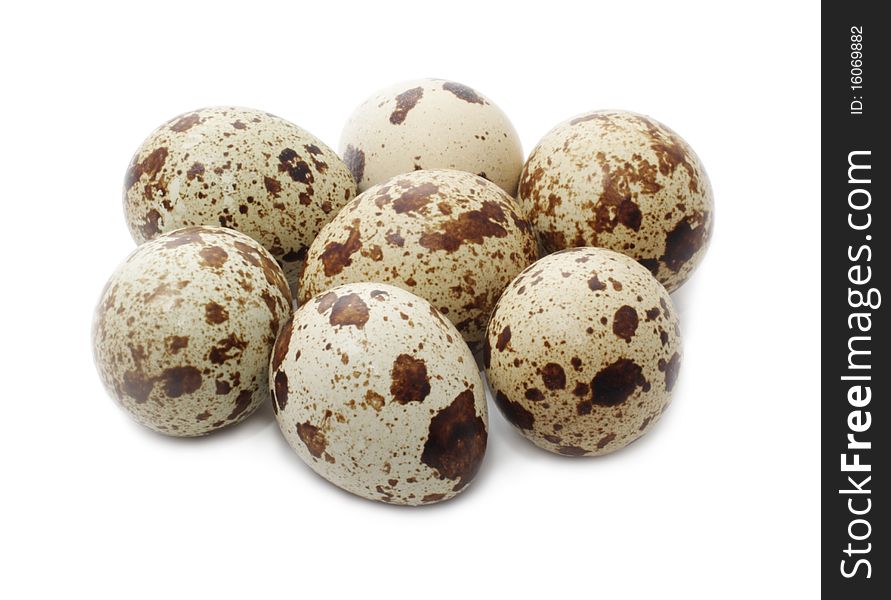 Eggs quail on white background (isolated)