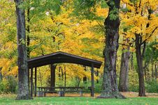 Picnic Grotto In Autumn Royalty Free Stock Photography