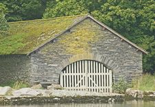 Boat House Beside A Lake. Royalty Free Stock Images