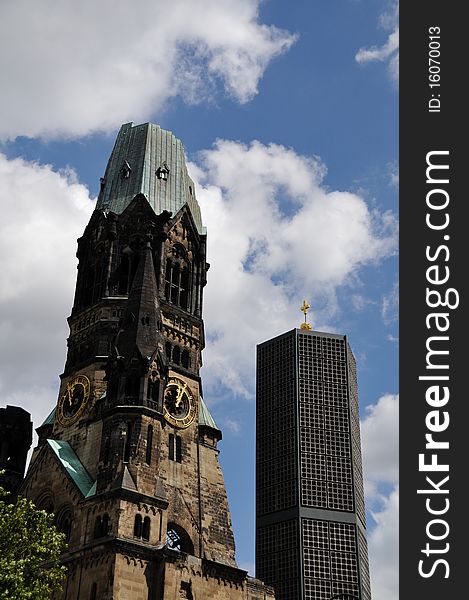 Picture taken of the Kaiser Wilhelm, Gedï¿½chtnis Kirche at the Kurfï¿½rstendamm in Berlin Germany