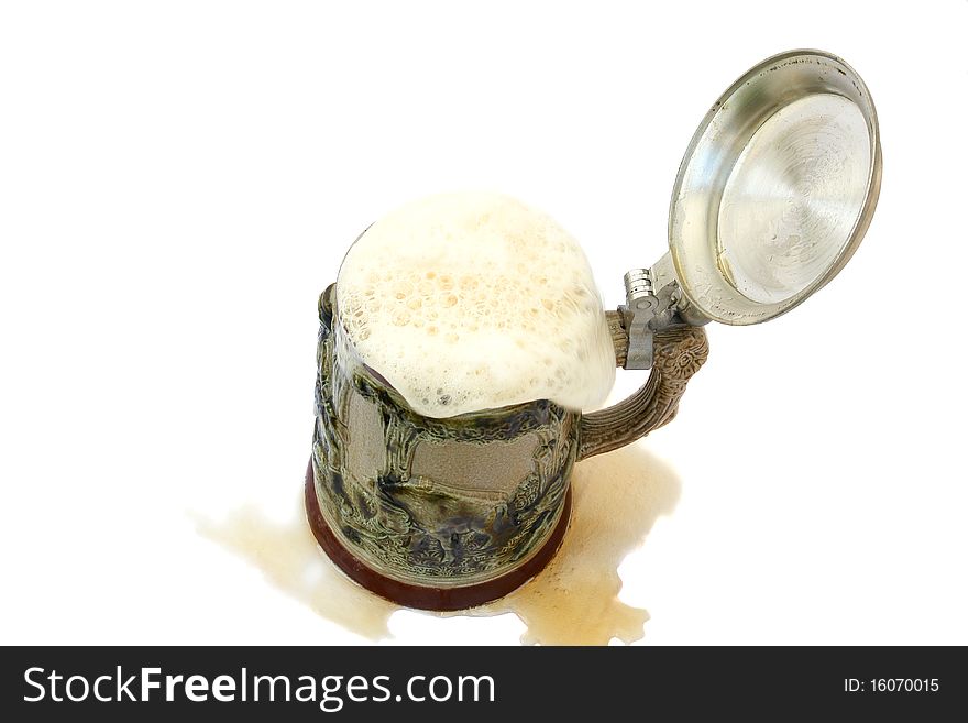 Beer mug isolated on the white background