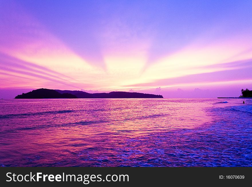 Sunset on pantai beach, lankawi island. Sunset on pantai beach, lankawi island.