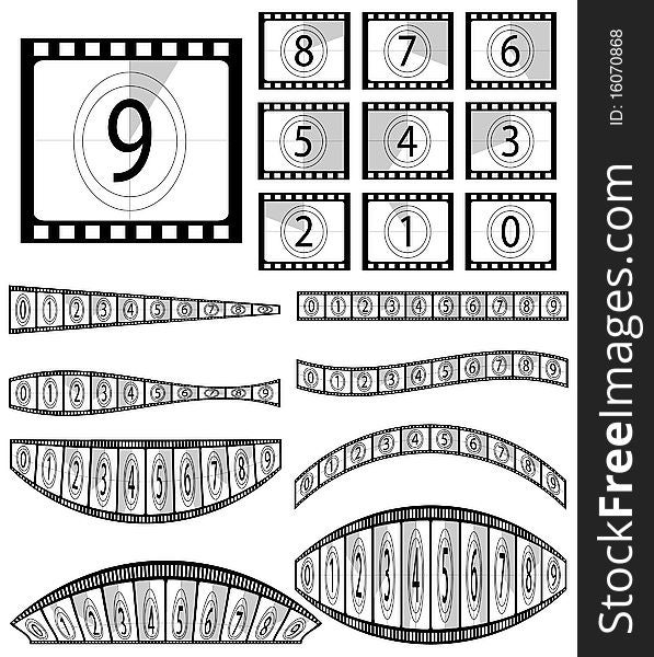 Illustration of film countdown -. Illustration of film countdown -