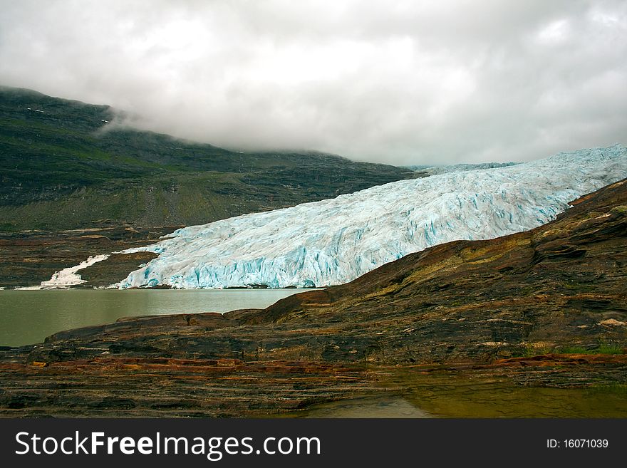 The view on the svartisen glacier, Norway