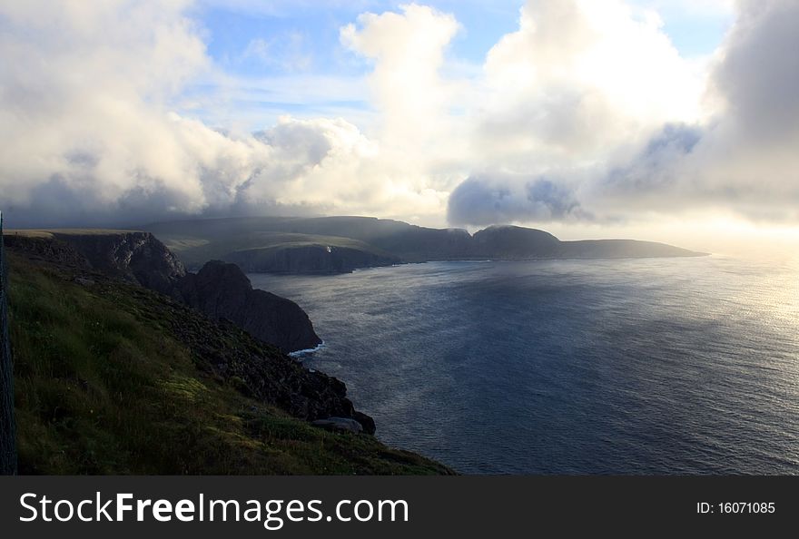 The view on the beauty coast in Nordkapp, Norway