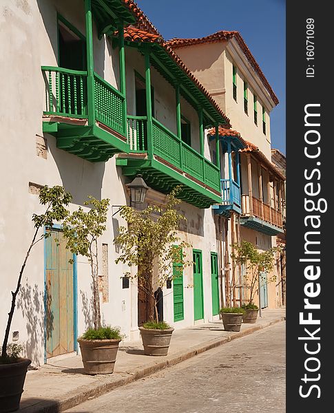 Balconies in old Havana houses