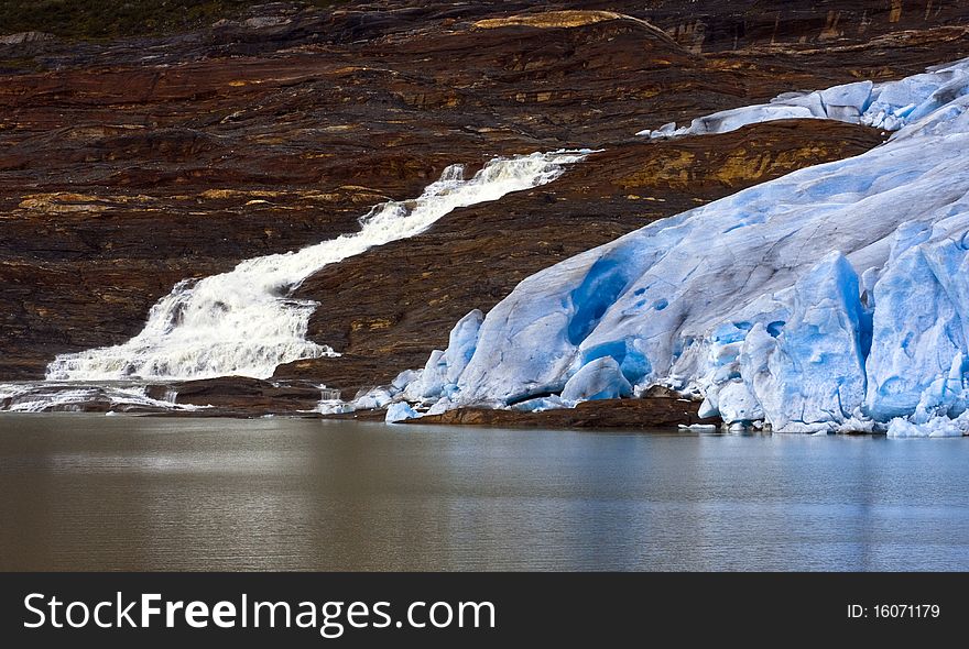 The view on the big Svartisen glacier, Norway