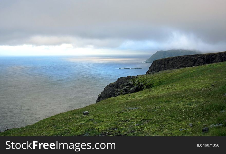 The view on the beauty coast in Nordkapp, Norway