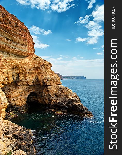 Cave in rock at the sea. Nature composition. Cave in rock at the sea. Nature composition.