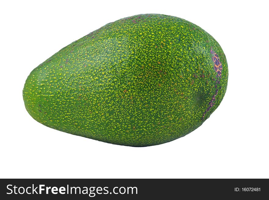 Green avocado isolated on white