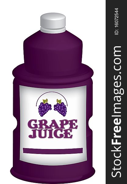 Illustration of a grape juice bottle
