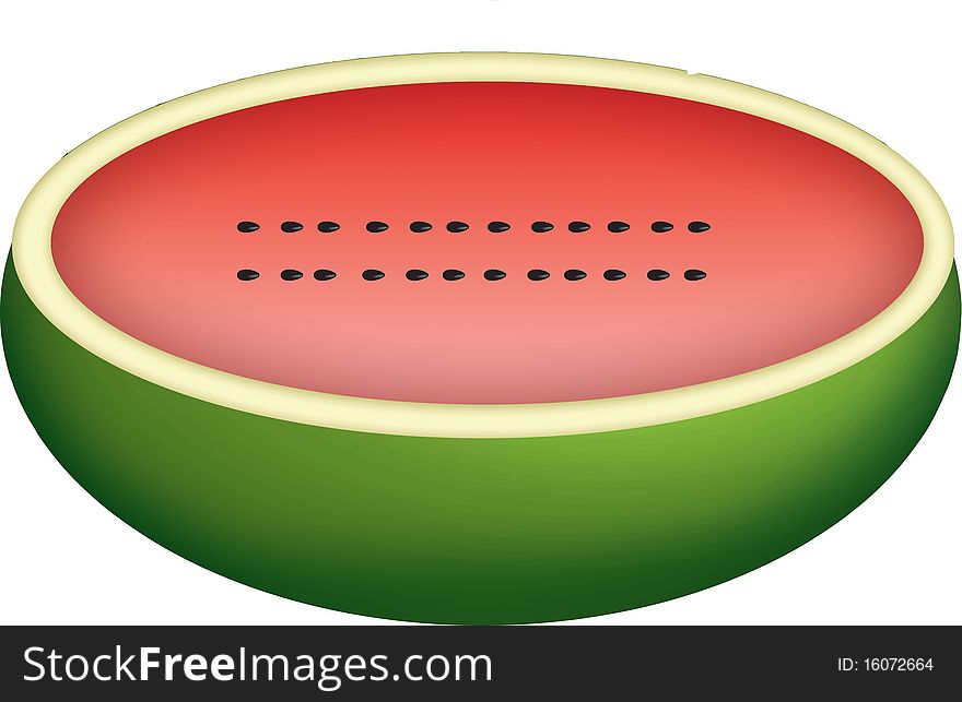 Illustration of watermelon on white background