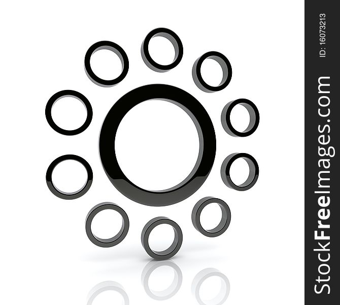 Illustration of design element with black circles