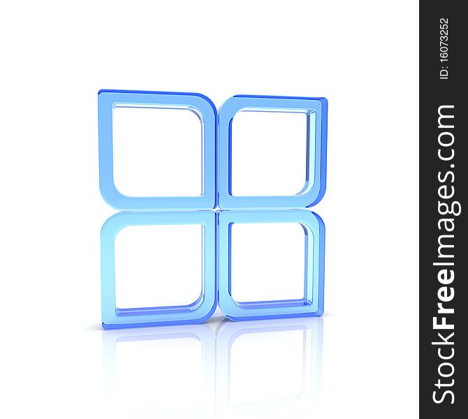 Illustration of design element with glass squares