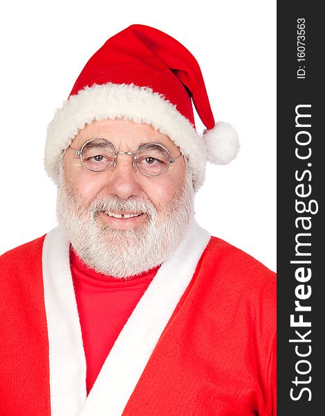 Portrait of Santa Claus isolated on white background