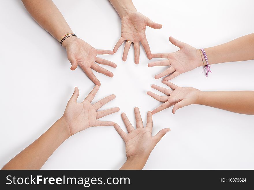 Hands making a symbol sign that is a star. Hands making a symbol sign that is a star