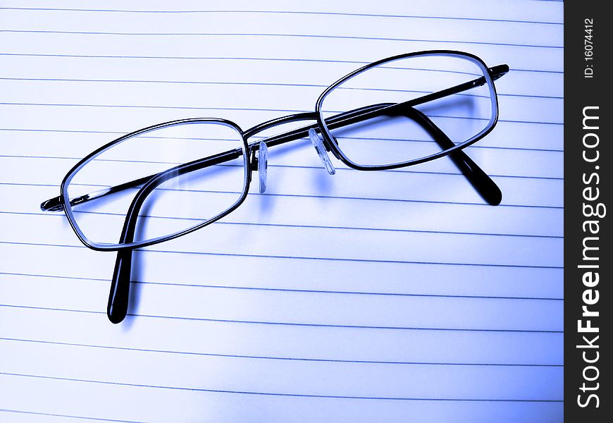 Closeup of Eyeglasses Isolated on White Background